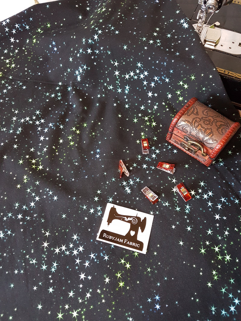 Twinkle Stars - cotton lycra - 150cm wide