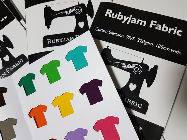 Rubyjam Fabric Swatch Card - Solid Cotton Lycra