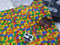 Red Yellow Building Bricks Blocks - cotton lycra - 150cm wide