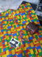 Red Yellow Building Bricks Blocks - cotton lycra - 150cm wide
