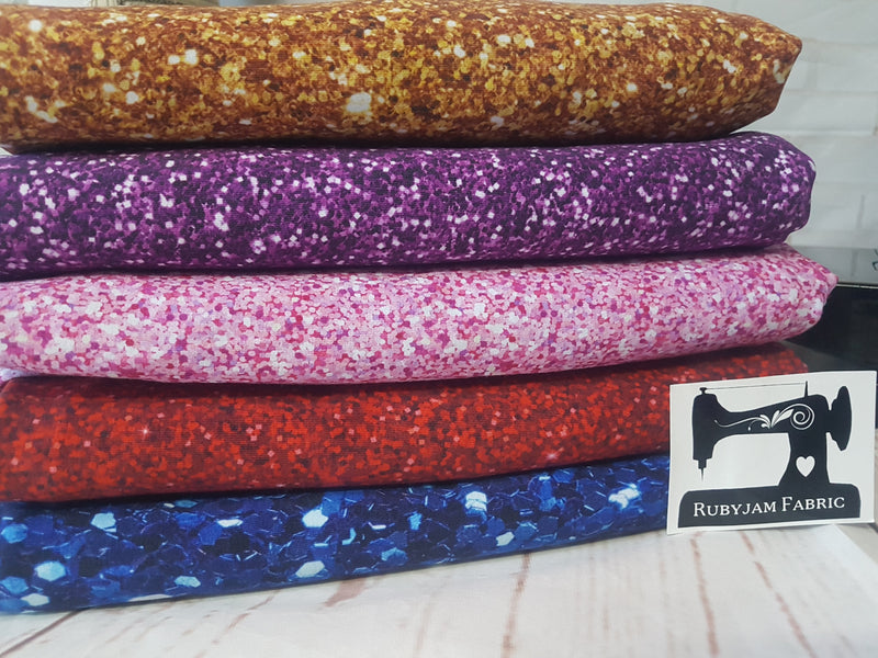 Gold Faux Glitter - cotton lycra - 150cm wide