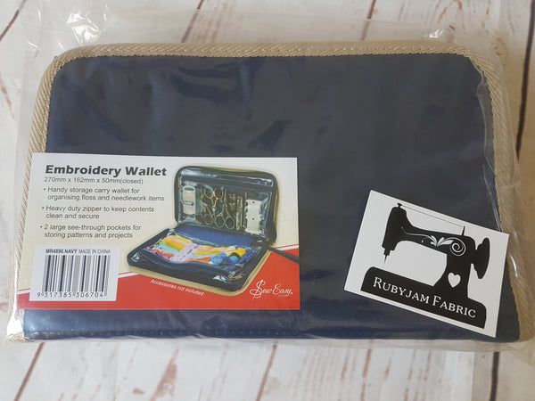 Sew Easy Navy Embroidery Wallet