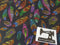 Embroidered Feathers - cotton lycra - 150cm wide