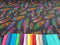 Embroidered Feathers - cotton lycra - 150cm wide