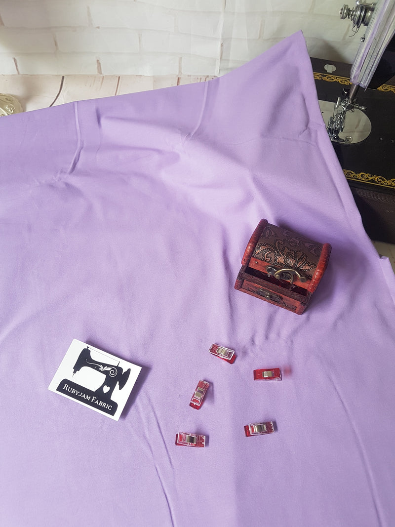 Light Purple - solid cotton lycra - 185cm wide - 220gsm