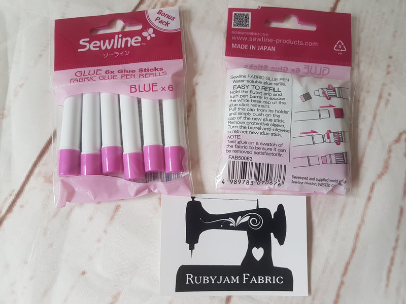 6 Pack - Sewline Fabric Glue Pen Refills - Blue – Rubyjam Fabric