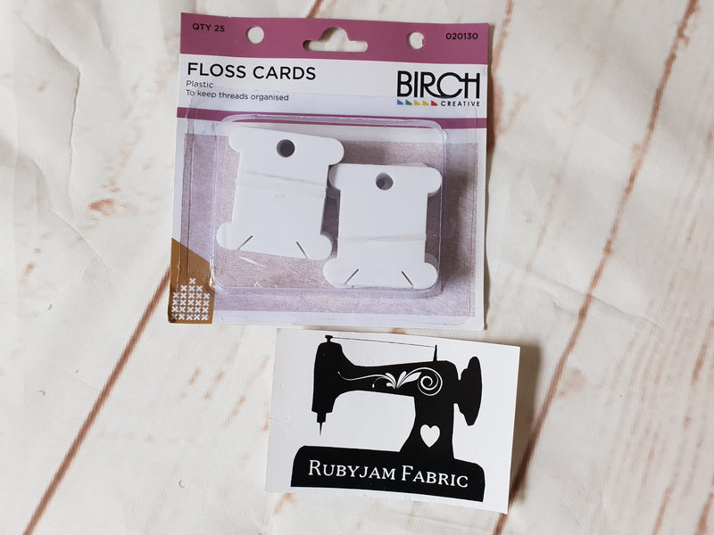 Birch Floss Cards, plastic, pack of 25 - clearance