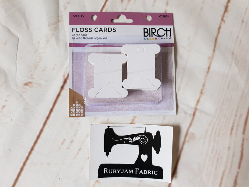 Birch Floss Cards, cardboard, pack of 50 - clearance