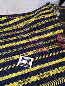 Warning Tape - cotton lycra - 150cm wide