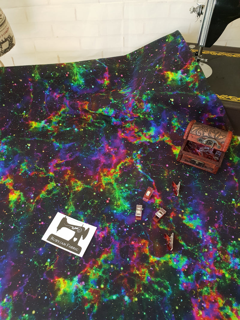 Nebula Galaxy - cotton lycra - 150cm wide
