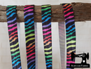 1M Rainbow Zebra - Printed - 5/8" (16mm) - Fold Over Elastic (FOE)