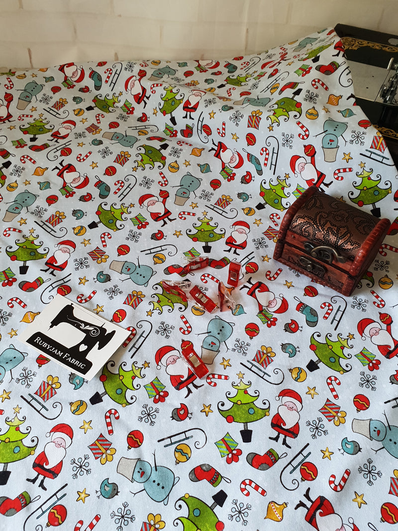 Christmas Print - cotton lycra - 150cm wide
