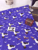 Seagulls - cotton lycra - 150cm wide