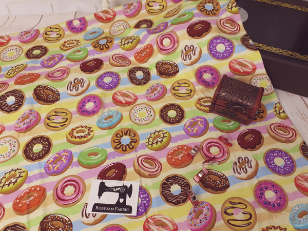 Donuts - cotton lycra - 150cm wide