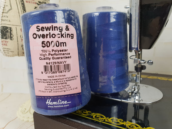 Hemline Overlocker thread, navy, 5000M - clearance
