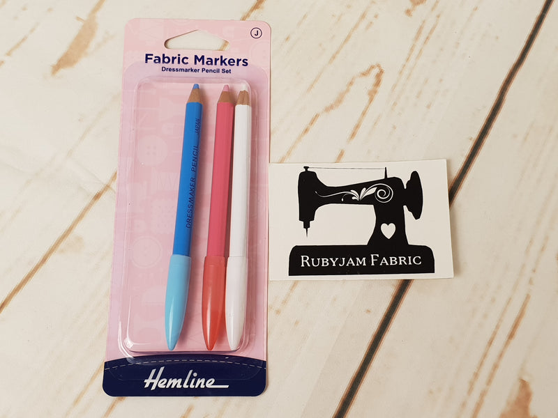 Hemline 3 pack Dressmakers Pencils (blue,white,pink)