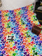 Watercolour Rainbow Hearts WHITE - cotton lycra - 150cm wide