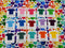 Watercolour Rainbow Hearts WHITE - cotton lycra - 150cm wide