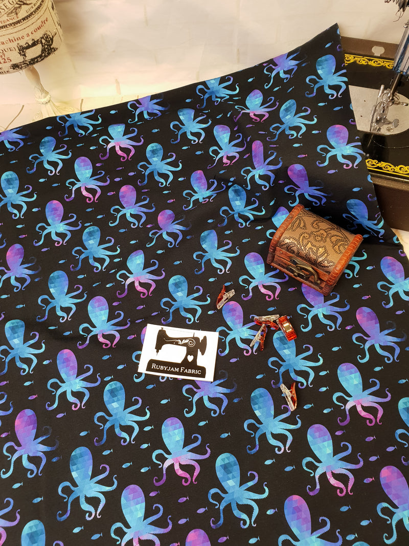 Octopus - cotton lycra - 150cm wide