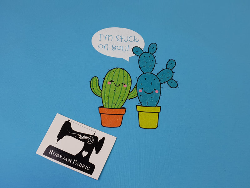 Stuck On You Cactus - LIGHT BLUE - Panels On Demand