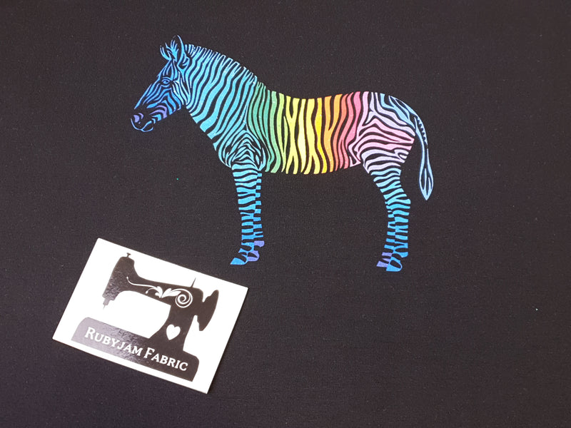 Rainbow Zebra - BLACK - Panels On Demand