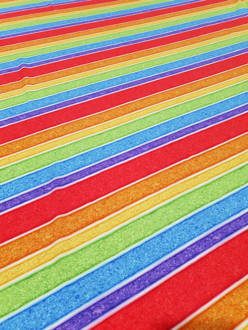 Rainbow Layer Cake - cotton lycra - 150cm wide - clearance