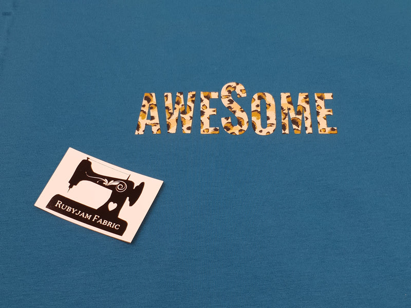 AWESOME Animal Print - TEAL BLUE - Panels On Demand