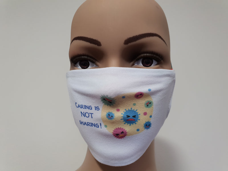 Caring is Not Sharing Face Mask Panel - WHITE - Panels On Demand