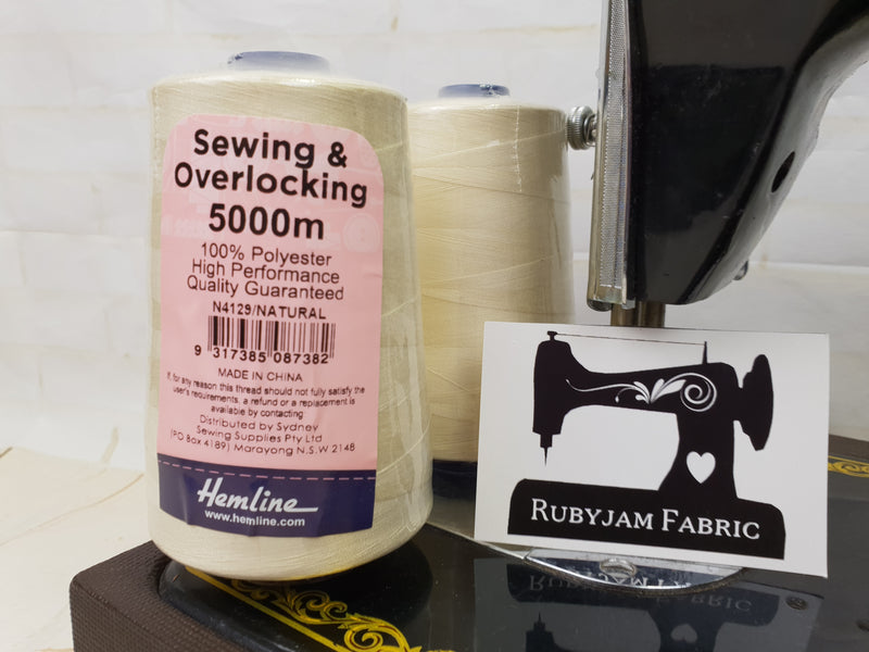 Hemline Overlocker thread, natural, 5000M - clearance