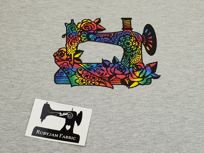 Rainbow Sewing Machine - HEATHER GREY - Panels On Demand