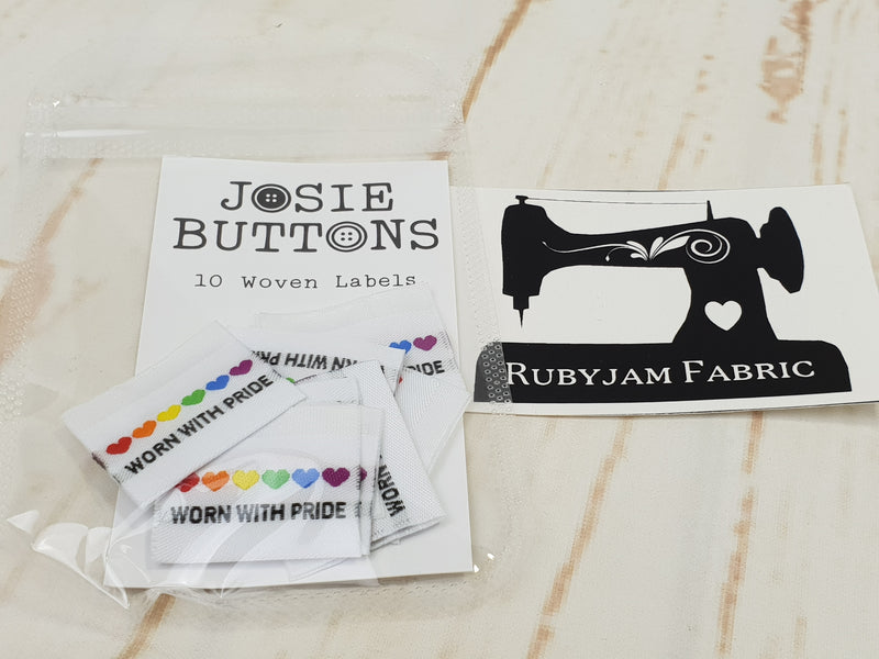 Worn With Pride (Rainbow Hearts) - Labels by Josie Buttons
