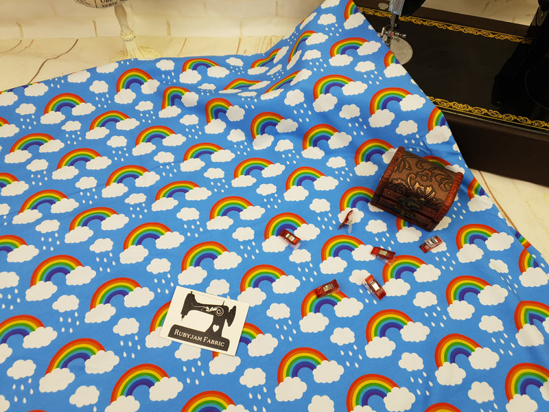 Little Rainbows - cotton lycra - 150cm wide