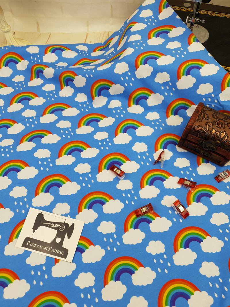 Little Rainbows - cotton lycra - 150cm wide