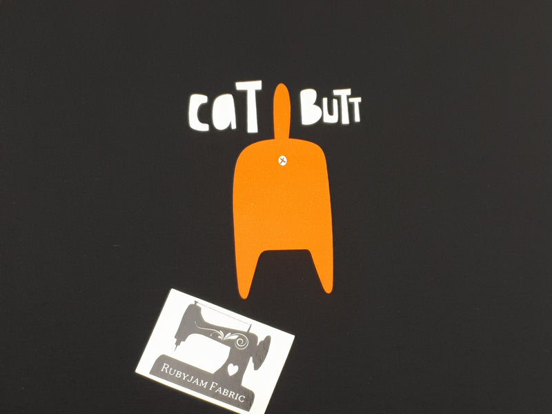 Orange Cat + Cat Butt (Two Panel Set) - BLACK - Panels On Demand