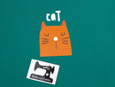 Orange Cat + Cat Butt (Two Panel Set) - GREEN - Panels On Demand