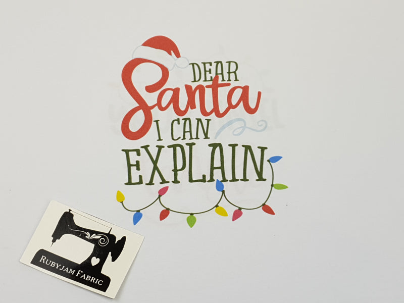 Dear Santa I Can Explain - WHITE - Panels On Demand