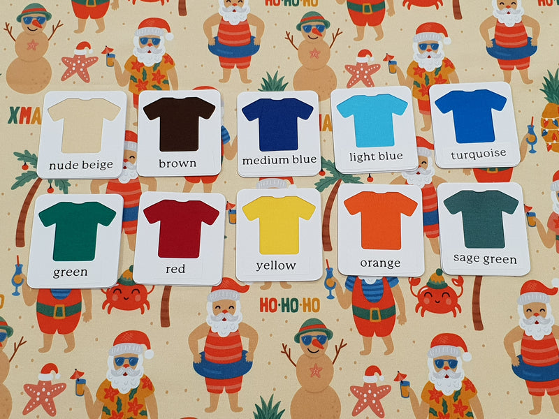 Christmas Beach Santa - cotton lycra - 150cm wide