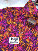 Autumn Leaves - cotton lycra - 150cm wide - clearance