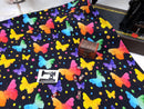 Dotty Butterflies - cotton lycra - 150cm wide