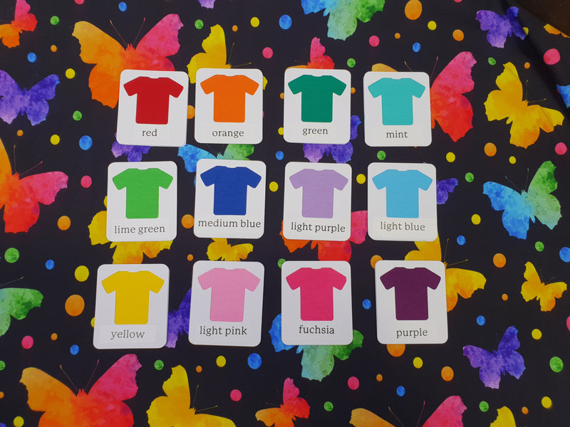 Dotty Butterflies - cotton lycra - 150cm wide