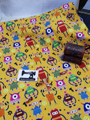 Robots - cotton lycra - 150cm wide