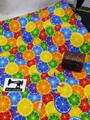 Bright Fruit - cotton lycra - 150cm wide - clearance
