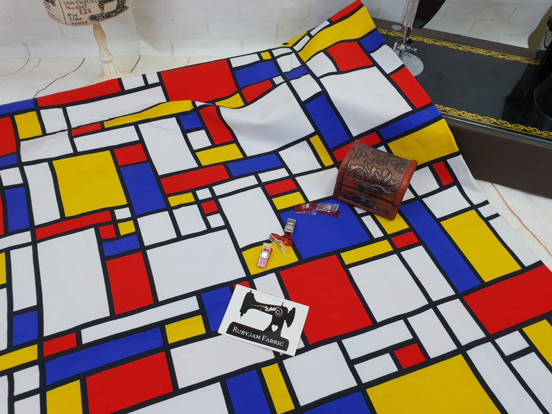 Mondrian - cotton lycra - 150cm wide