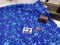 Blue Paint Splatters - cotton lycra - 150cm wide - clearance