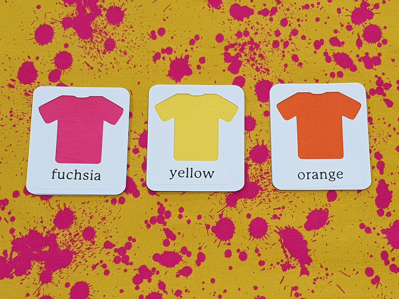 Yellow Pink Paint Splatter - cotton lycra - 150cm wide