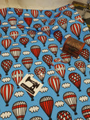 Scandi Hot Air Balloons - cotton lycra - 150cm wide