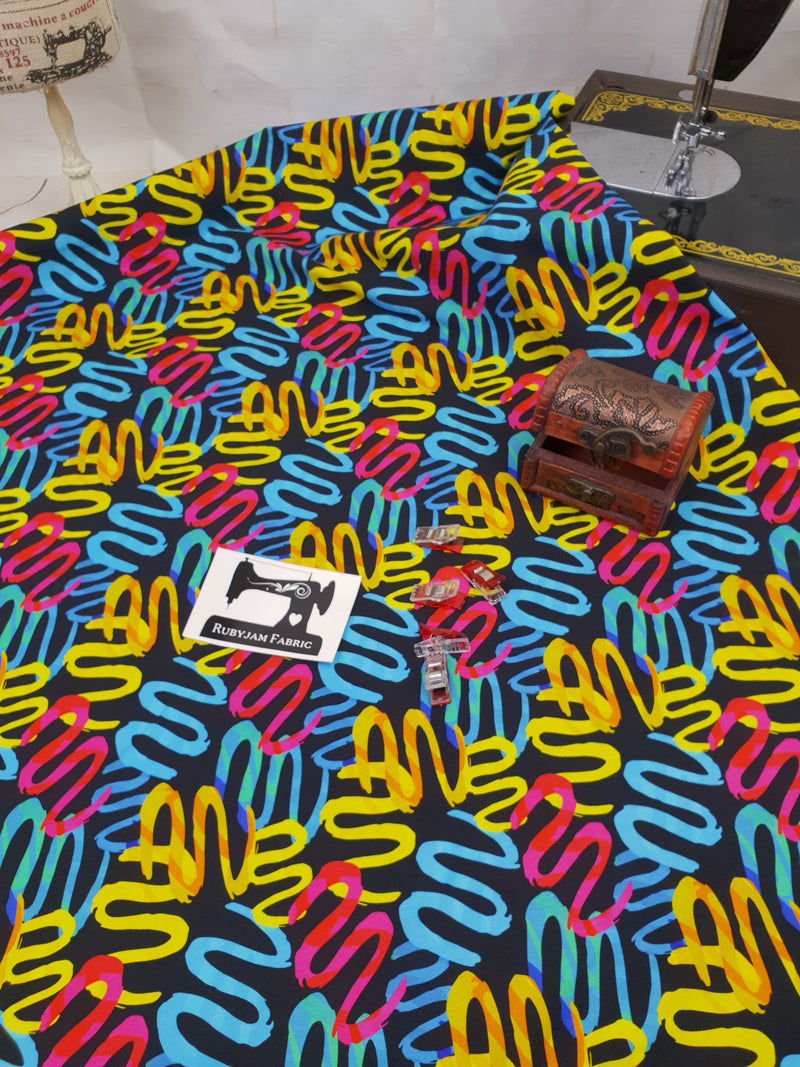 So Eighties - cotton lycra - 150cm wide - clearance