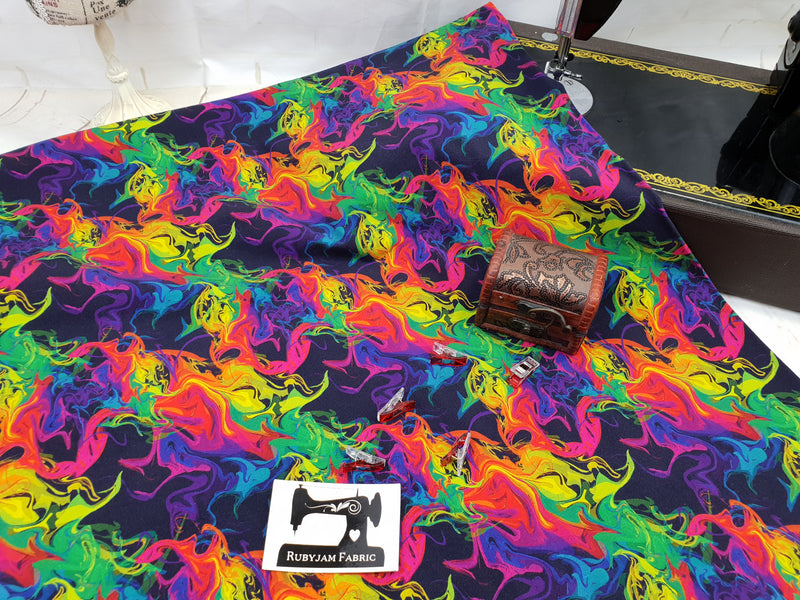 Marbled Ink - cotton lycra - 150cm wide