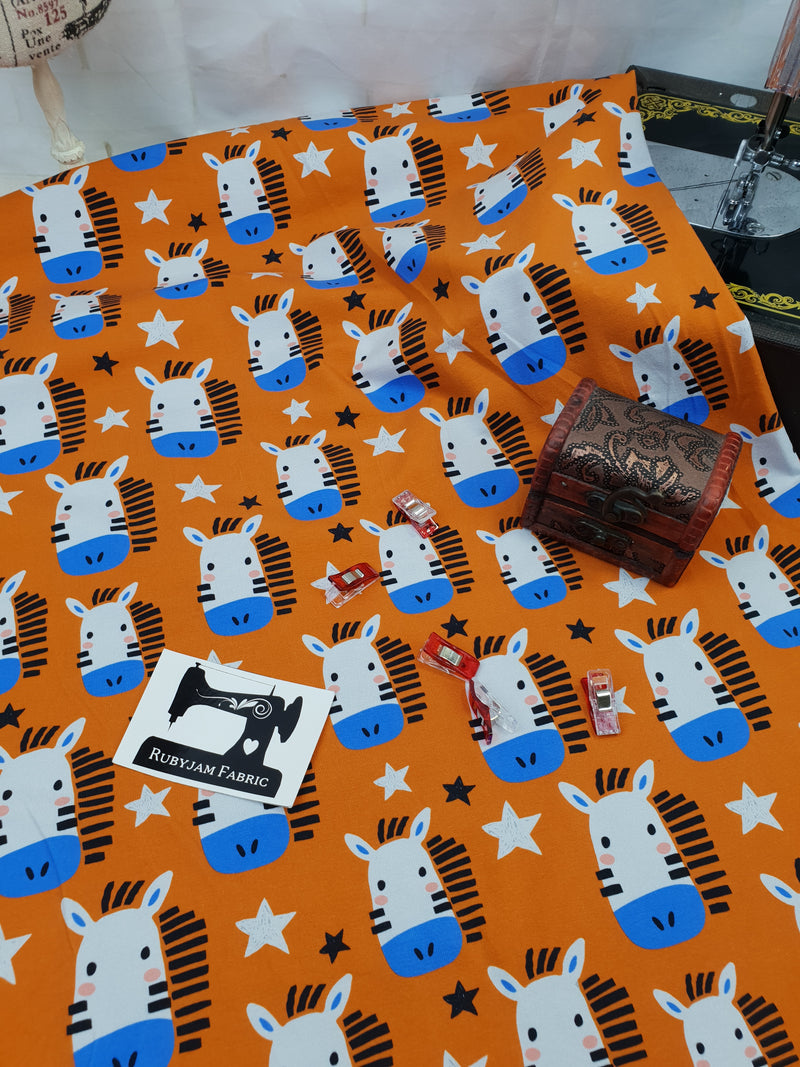 Zebras - cotton lycra - 150cm wide - clearance