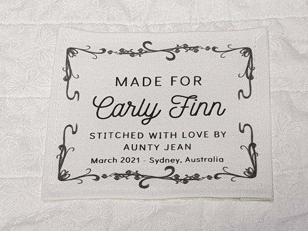 Large Corner Quilt Label Personalized Sewing Labels Personalized Quilt  Labels Handmade Labels Corner Quilt Label, Wedding Gifts 